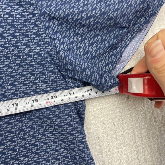 Anthony of London Blue Fish AOP Short Sleeves Dress Button Up Shirt Men Size L - Picture 9 of 14